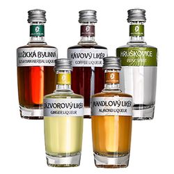GALLI miniatury - Hruškovice, Mandlový, Zázvorový, Kávový a Lužická bylinná likér