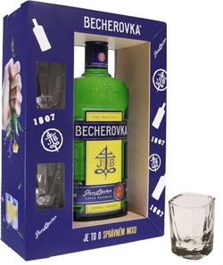Becherovka 6×0,7l 38% + 2x sklo GB