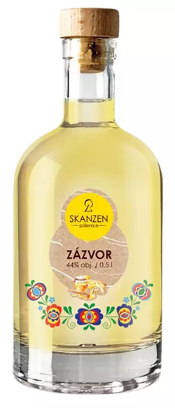 Skanzen Zázvor 44% 0,5L Skanzen Modrá