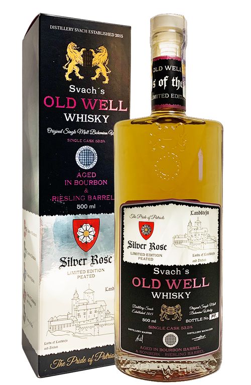 Svach´s OLD WELL whisky Silver rose "peated" 53,5% 0,5L