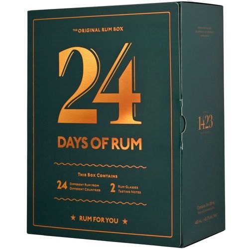 Rumový kalendář adventní 2021 24×0,02l 40% + 2x sklo GB