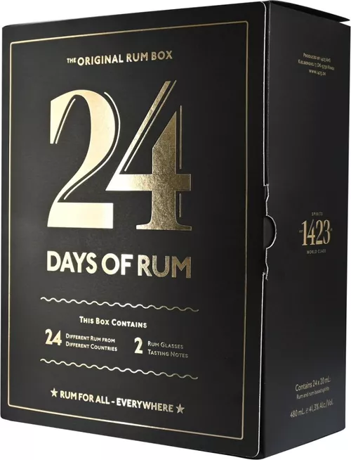 Rumový kalendář adventní 2024 24×0,02l 41,3% + 2x sklo GB