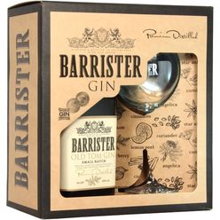 Barrister gin Old Tom 40% 0,7l dárkové balení se sklenkou