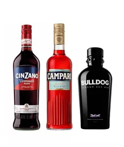 Zvýhodněný set Negroni = Campari + Bulldog Gin + Cinzano Rosso
