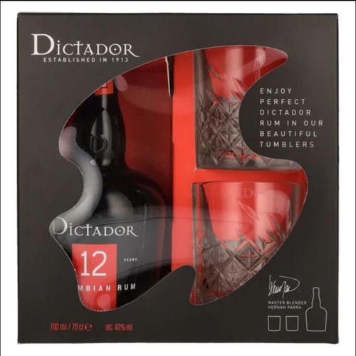 Dictador 12y 0,7l 40% + 2x sklo GB