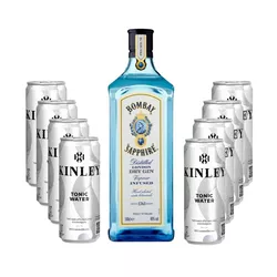 Párty set Bombay 1l 40% + Kinley Tonic 8 x 0,33l plech