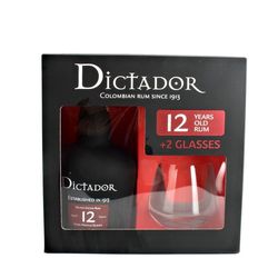 Dictador 12y 40% 0,7l dárkové balení + 2 skleničky